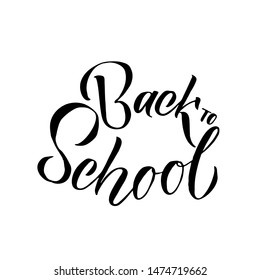 Back to school vector calligraphy illustration isolated on white background. Typography for banners, badges, postcard, t-shirt
