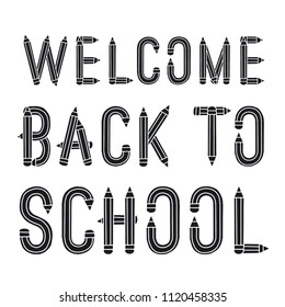 Back to school. Vector calligraphy lettering for poster or print. Hand drawn letters.  typographic inscription for your design. 