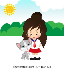 Back to school vector characters background, Feeling blue, Cheer up sunshine, Cheer up sunshine.