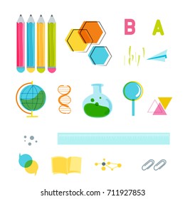 Back to school vector design concept  made from pencils. modern design template with school accessories.