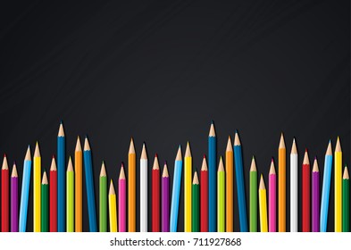 Back to school vector design concept  made from pencils. modern design template with school accessories.