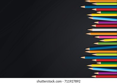 Back to school vector design concept  made from pencils. modern design template with school accessories.