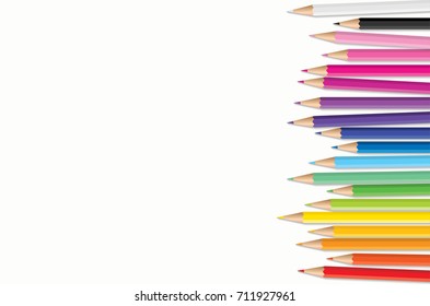 Back to school vector design concept  made from pencils. modern design template with school accessories.