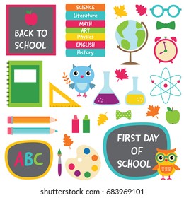 Back to school vector design elements 