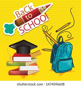 Back to school vector design illustration