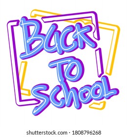 Back to school vector design with outline style