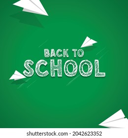 Back to school vector design with paper planes, good for background, banner, flyer, social media, etc.