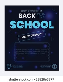Back to school vector design. Back to school text in chalkboard element with light bulb and pen educational elements. Vector illustration back to school concept.