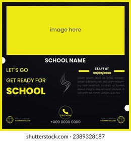 Back to school vector design. Back to school text in chalkboard element with light bulb and pen educational elements. Vector illustration back to school concept.