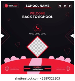 Back to school vector design. Back to school text in chalkboard element with light bulb and pen educational elements. Vector illustration back to school concept.