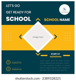 Back to school vector design. Back to school text in chalkboard element with light bulb and pen educational elements. Vector illustration back to school concept.