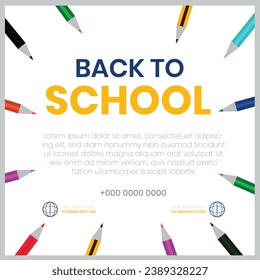 Back to school vector design. Back to school text in chalkboard element with light bulb and pen educational elements. Vector illustration back to school concept.