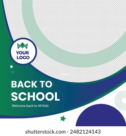 Back to school vector design. Back to school text in chalkboard element educational elements. Vector illustration concept. education, study concept. Banners or Post social media set in trendy doo