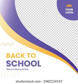Back to school vector design. Back to school text in chalkboard element educational elements. Vector illustration concept. education, study concept. Banners or Post social media set in trendy doo