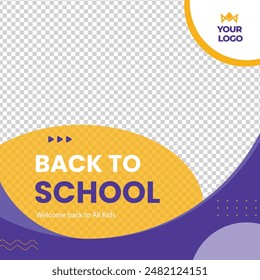 Back to school vector design. Back to school text in chalkboard element educational elements. Vector illustration concept. education, study concept. Banners or Post social media set in trendy doo