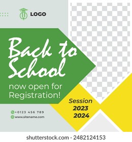 Back to school vector design. Back to school text in chalkboard element educational elements. Vector illustration concept. education, study concept. Banners or Post social media set in trendy doo