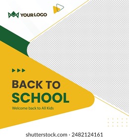 Back to school vector design. Back to school text in chalkboard element educational elements. Vector illustration concept. education, study concept. Banners or Post social media set in trendy doo