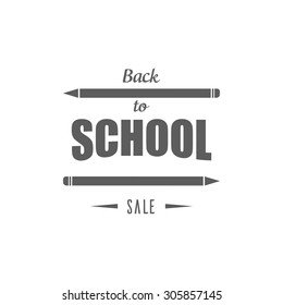 Back to school . Vector design . Typographic elements, sale, object.
