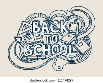 Back to school vector doodle.