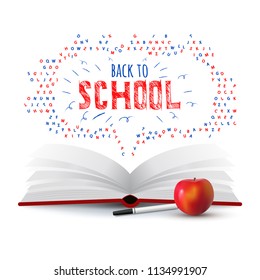 Back to school. Vector education illustration. School poster