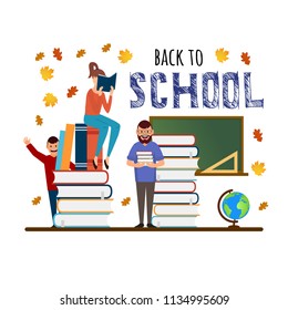 Back to school. Vector education illustration. School poster