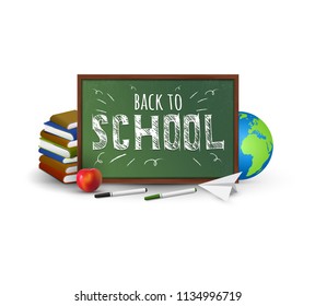 Back to school. Vector education illustration. School poster