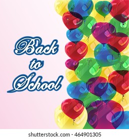 Back to school. Vector education illustration of Back To School. Lettering composition with multicolored balloons.