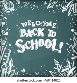 Back to school, vector Eps10 illustration blackboard