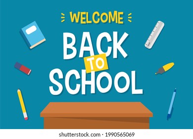 Back To School - Vector Flat Design Illustration : Suitable for Education Theme, Infographics and Other Graphic Related Assets.