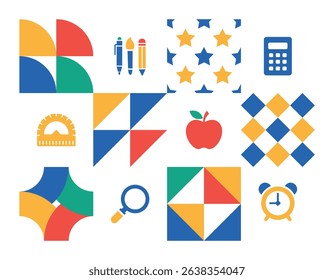 Back to school vector geometric background 