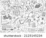 Back to school vector hand drawn doodles on white paper