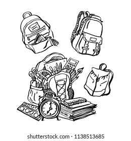 Back to school. Vector hand drawn graphic illustration.
