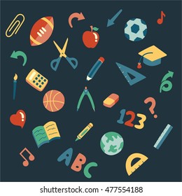 Back To School Vector Icon Dark Background