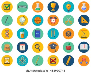 Back to school vector icon set. Concept icons of education and learning. Knowledge sign.