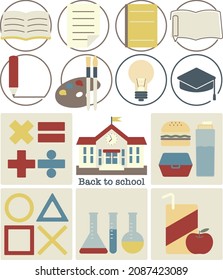 Back to school vector icones