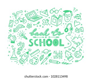 Back to school. Vector icons set.