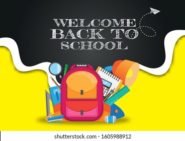 Back to school vector illustration.