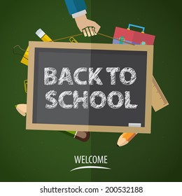 Back to school, vector illustration.