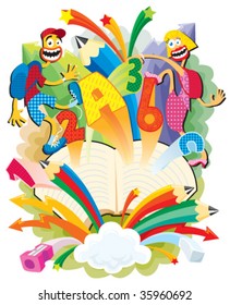 Back to school.  Vector illustration.