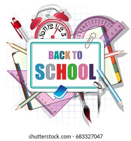 Back to school, vector illustration