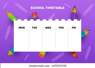 Back to school. Vector illustration background paper cut style pencils