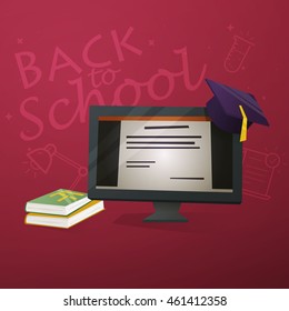 Back to school vector illustration. School background design