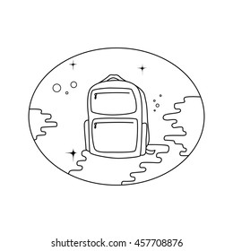 Back to school - vector illustration with backpack. For logo, web, print.