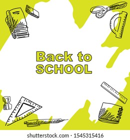 Back to school vector illustration banner