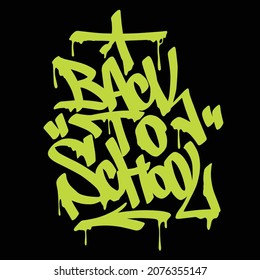 back to school vector illustration banner background design sketch graffiti element of education.modern design.yellov hiphop letters on black background.perfect for posters,bags,stickers,wall art,etc