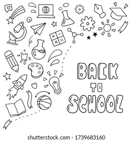 Back to school Vector illustration. Doodle design concept