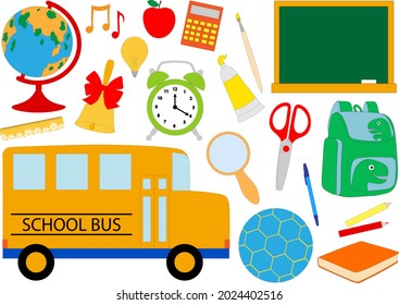 Back to school vector and illustration. Education school supplies