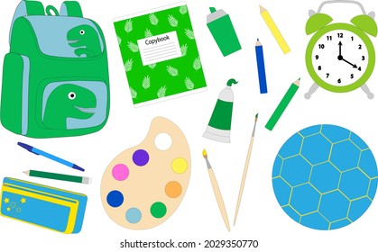 Back to school vector and illustration. Education school supplies