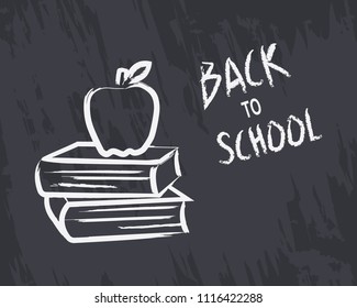 Back to school Vector illustration with grunge background