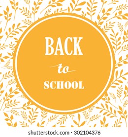 Back to School Vector Illustration. Hand Drawn Autumn leaves and Design Elements.